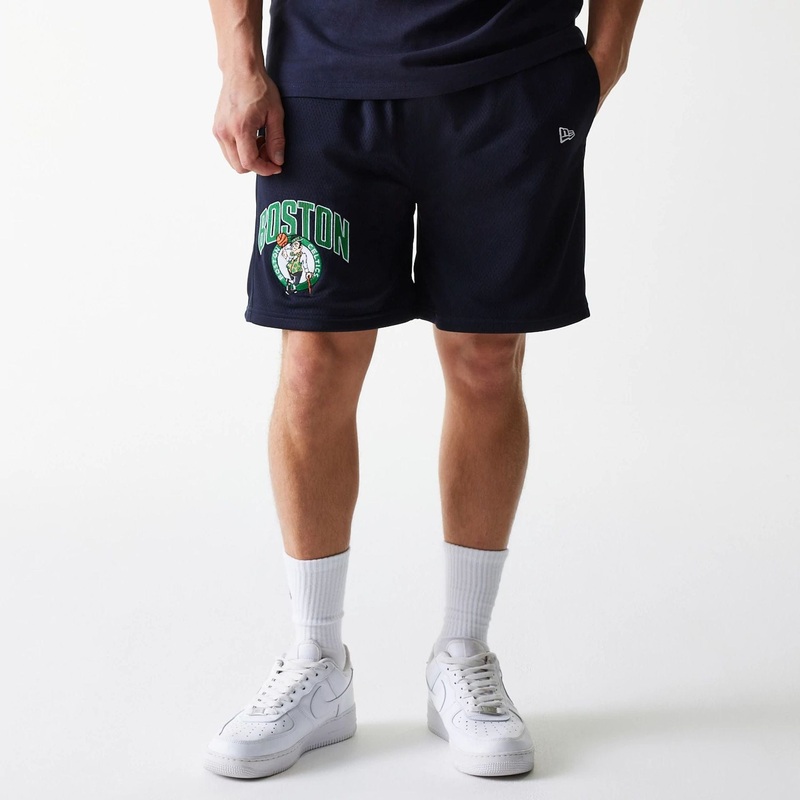 Boston Celtics NBA Arch Graphic Navy Mesh Shorts XS