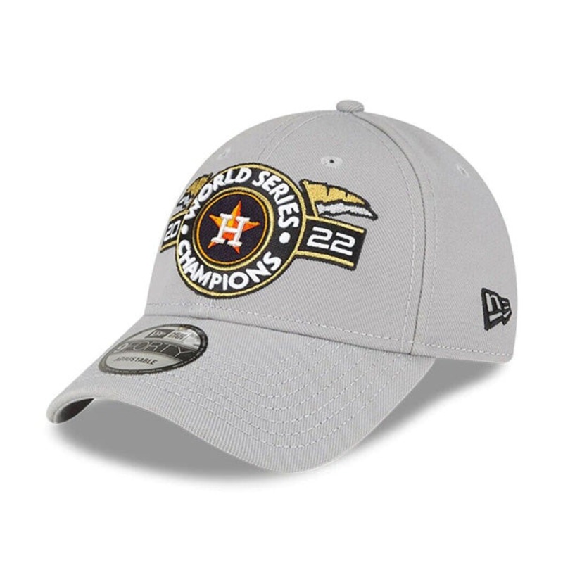 Houston Astros New Era 2022 World Series Champions Locker Room 9FORTY Adjustable Hat – Gray
