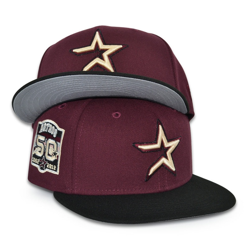 Houston Astros “W.Y.W.S” Exclusive New Era 59Fifty Fitted Hat – Maroon/Black 6 7/8