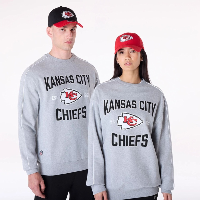 Kansas City Chiefs NFL Graphic Grey Crew Neck Sweater XS
