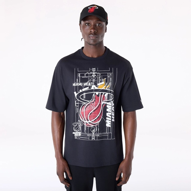 Miami Heat NBA Graphic Black T-Shirt XS