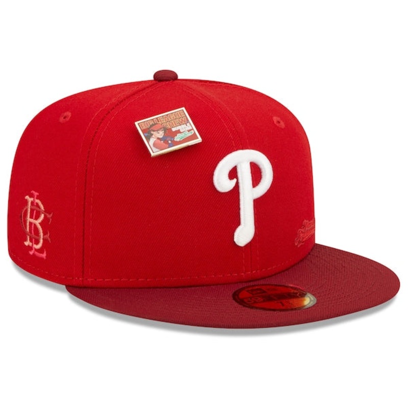 New Era MLB x Big League Chew  Philadelphia Phillies Slammin’ Strawberry Flavor Pack 59FIFTY Fitted Hat – Scarlet/Cardinal
