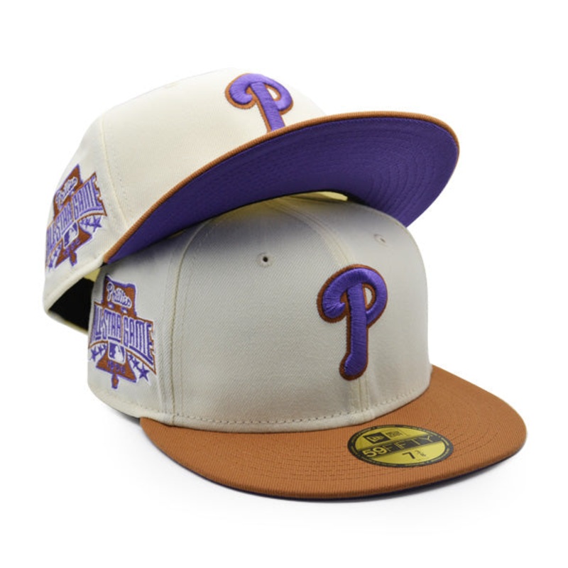 Philadelphia Phillies 1996 ALL-STAR GAME Exclusive New Era 59Fifty Fitted Hat  Chrome/Bronze/Purple 7