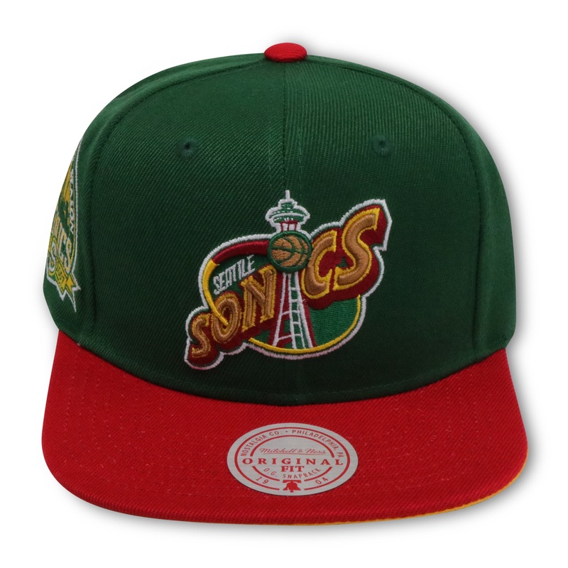 SEATTLE SUPER SONICS (40TH ANN) MITCHELL & NESS SNAPBACK (SH21477) (YELLOW UNDER)