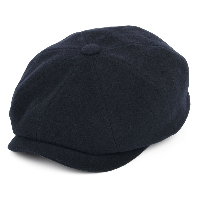 Stetson Hats Hatteras Wool-Cashmere Newsboy Cap – Navy Blue 55