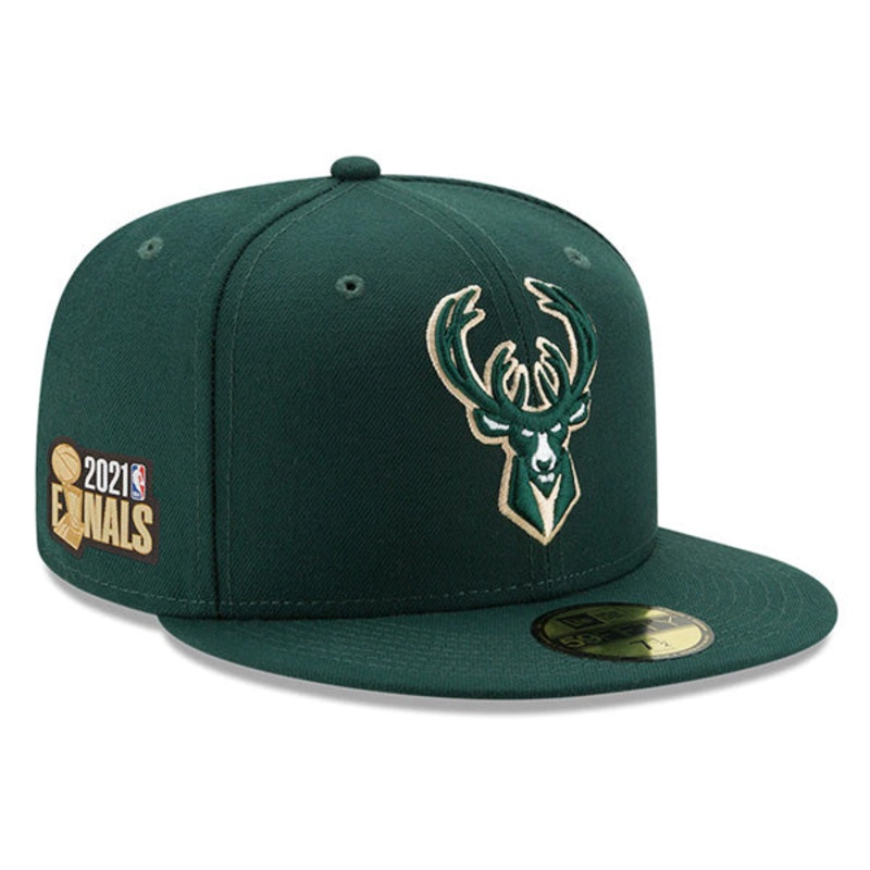 Milwaukee Bucks New Era 2021 NBA Finals Bound Sidepatch 59FIFTY Fitted Hat – Pine 6 7/8
