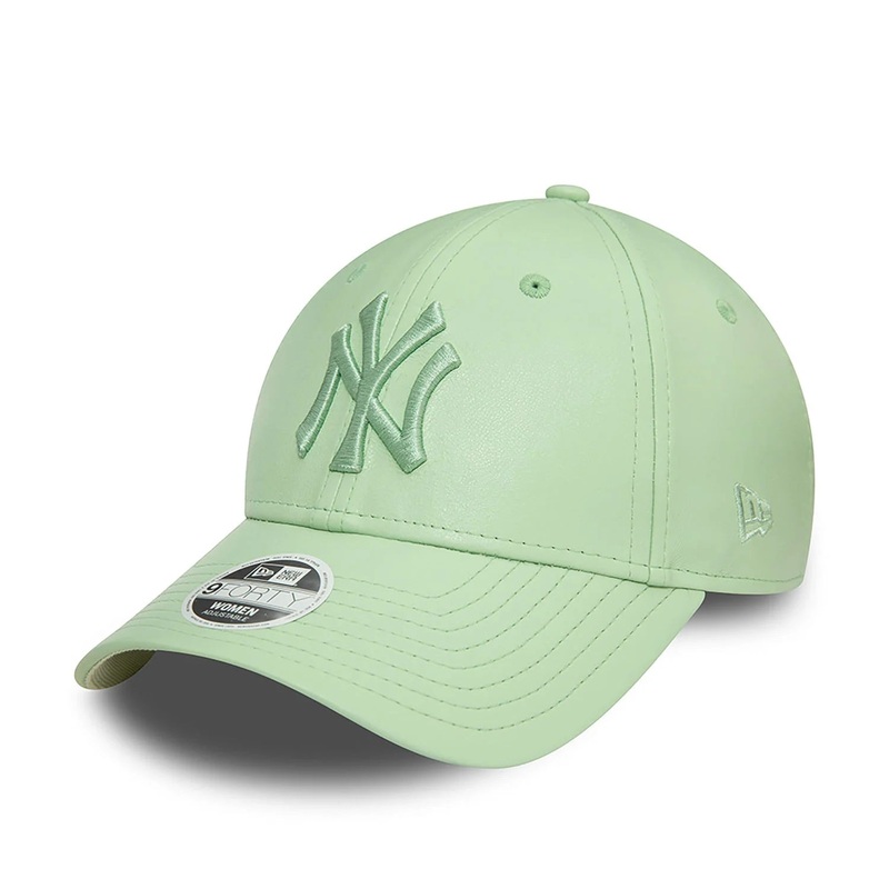 New York Yankees 9FORTY Womens Pu Leather Green Cap One Size