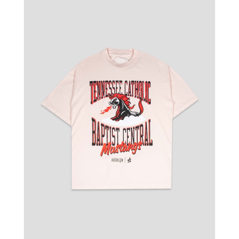 Tennessee Catholic Baptist Central Relaxed Fit T-Shirt (Pink) – Baseballism x Austin Schultz Small