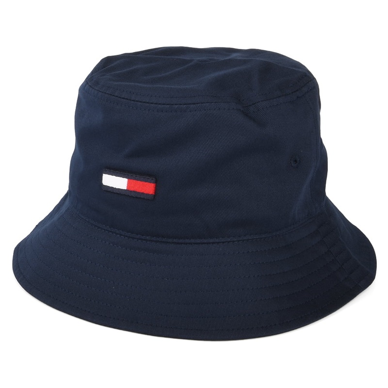 Tommy Hilfiger Hats TJM Flag Organic Cotton Bucket Hat – Navy Blue 1-Size