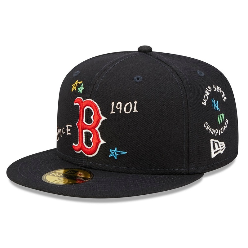 Boston Red Sox 59FIFTY Scribble Navy Cap 7
