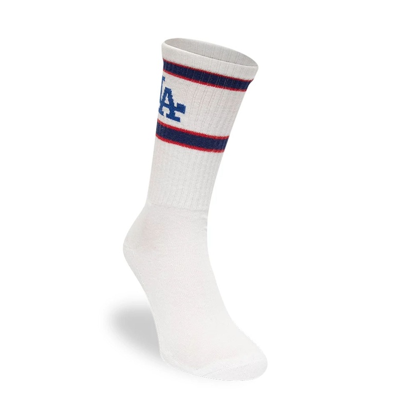 LA Dodgers MLB Premium White Socks 2-5