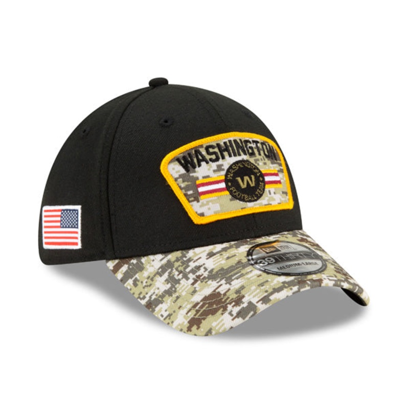 Washington Football Team New Era 2021 Salute To Service 39THIRTY Flex Hat – Black/Camo L/XL