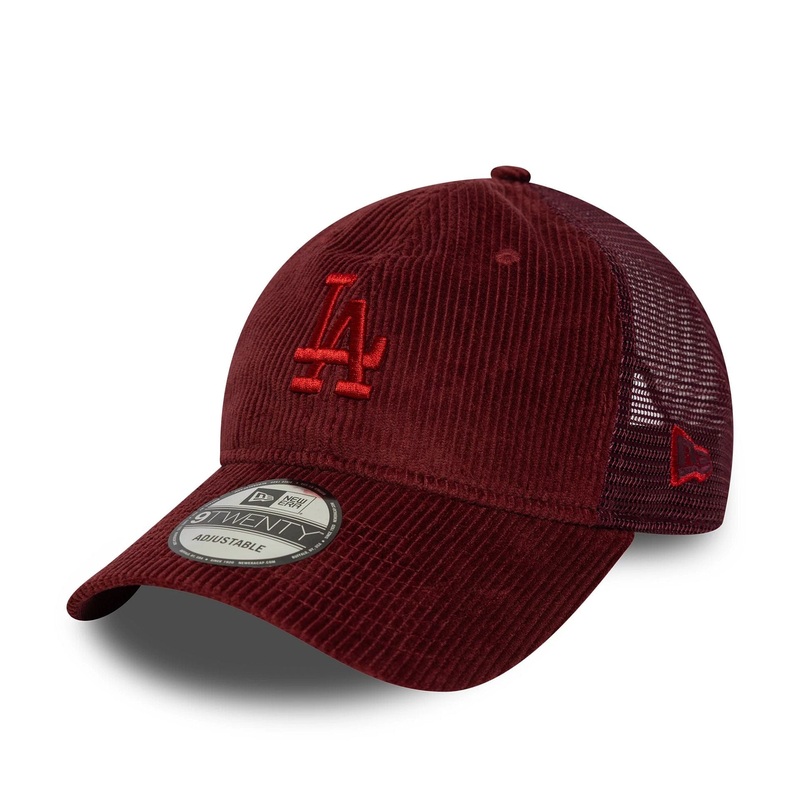 LA Dodgers MLB Cord Dark Red 9TWENTY Trucker Adjustable Cap OSFM