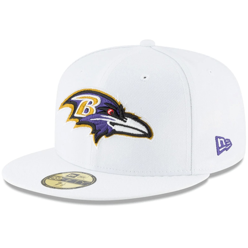 New Era Baltimore Ravens White Omaha 59Fifty Fitted Hat