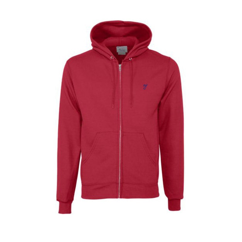 NJ Script HALFTIME x Champion Full-Zip Hoodie (Red Navy) m