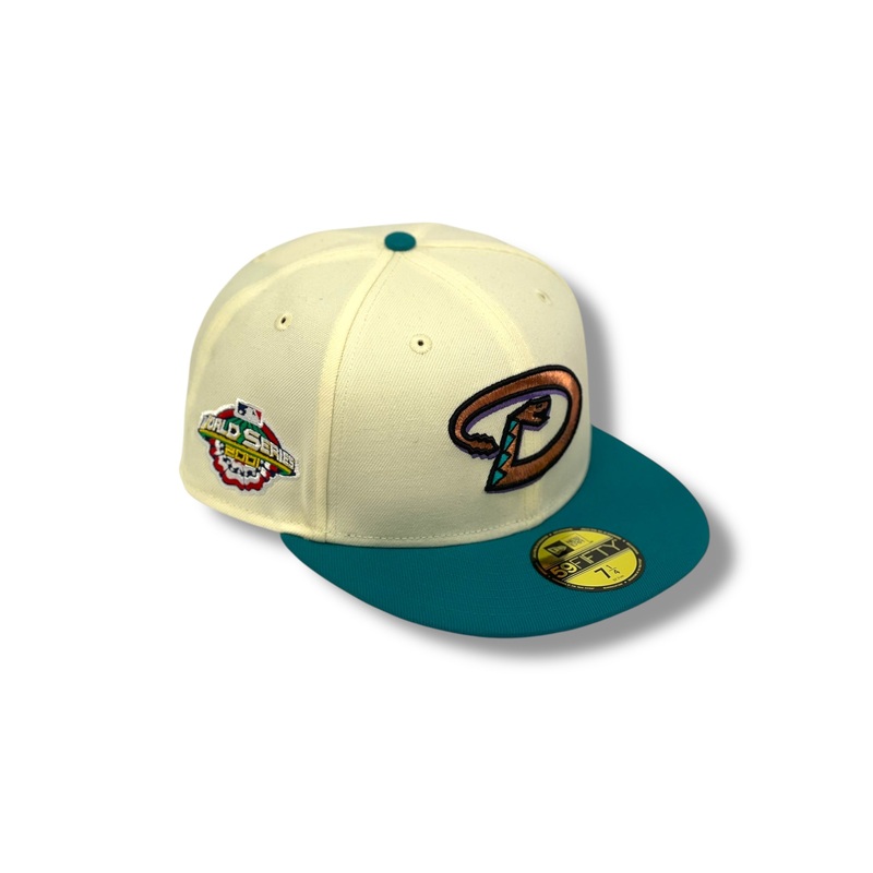 ARIZONA DIAMONDBACKS (OFF-WHITE) (2001 WS) NEW ERA 59FIFTY FITTED (PURPLE UNDER VISOR) 67/8