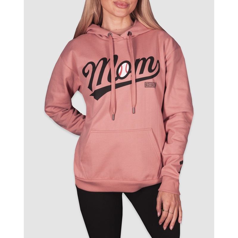 Baseball Mom Women’s Hoodie – Blush Quartz Small
