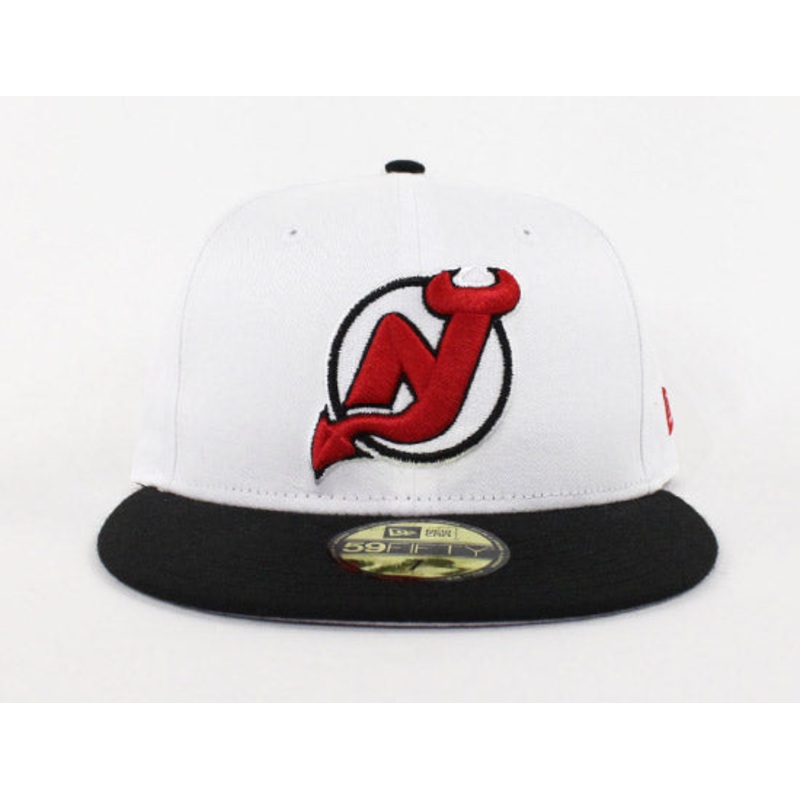 NEW JERSEY DEVILS 59Fifty New Era Fitted Hats (Air Jordan 1 Retro High OG Bred Toe Gray Under Brim) 7 1/2