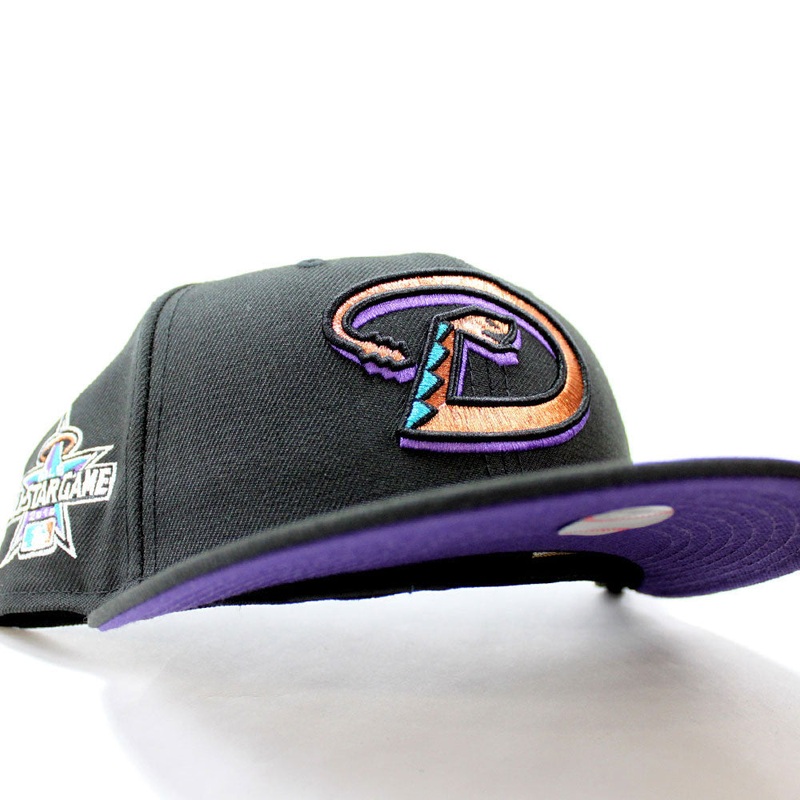 Arizona Diamondbacks 2010 All Star Game New Era 59Fifty Fitted Hat (Black Purple Under Brim) 7