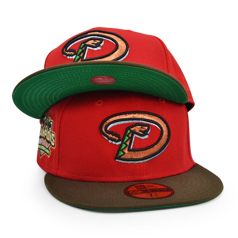 Arizona Diamondbacks 20th Anniversary Exclusive New Era 59Fifty Fitted Hat -Scarlet/Walnut 6 7/8