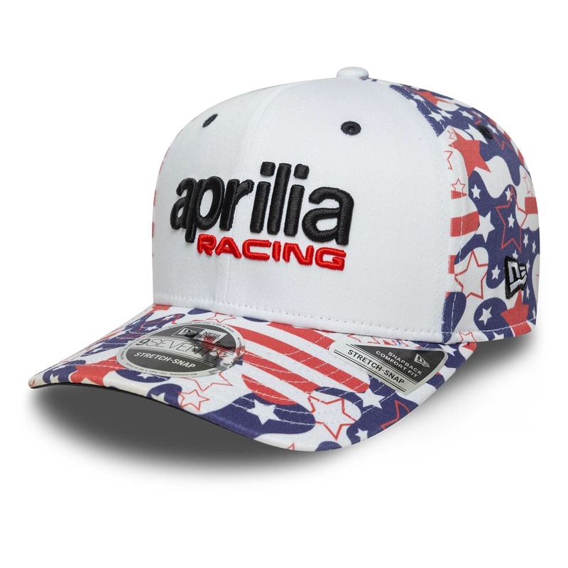 Aprilia Racing Austin Race Special White 9SEVENTY Stretch Snap Adjustable Cap OSFM