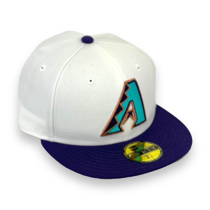 ARIZONA DIAMONDBACKS (WHITE) NEW ERA 59FIFTY FITTED (GREY UNDER VISOR) 67/8