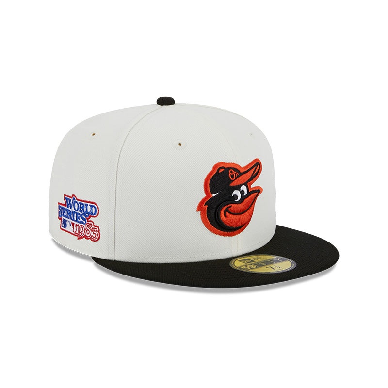 Baltimore Orioles 1983 WORLD SERIES Exclusive New Era RETRO 59FIFTY Fitted Hat – Chrome/Black 6 7/8