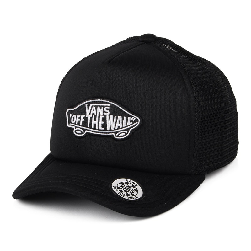Vans Hats Kids Classic Patch Curved Brim Trucker Cap – Black CHILD ADJ.