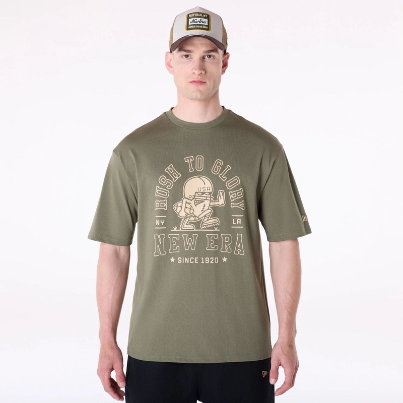 New Era Football Graphic Green T-Shirt XS