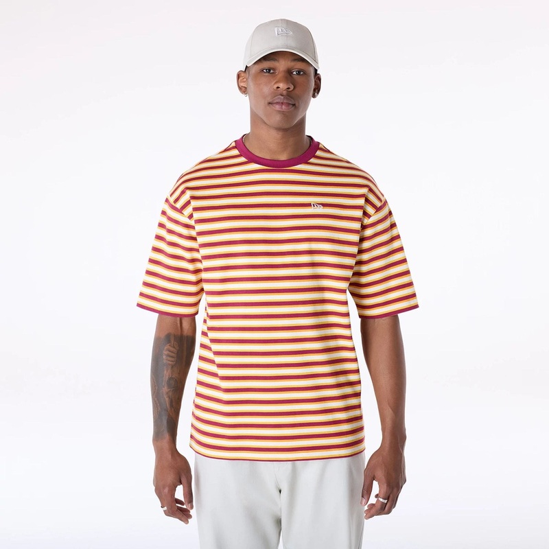 New Era Stripe Dark Red T-Shirt XS