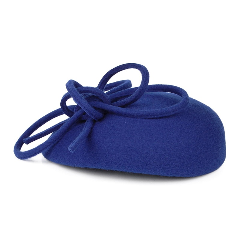 Whiteley Hats Rosey Wool Pillbox Hat with Swirl – Royal Blue 1-Size