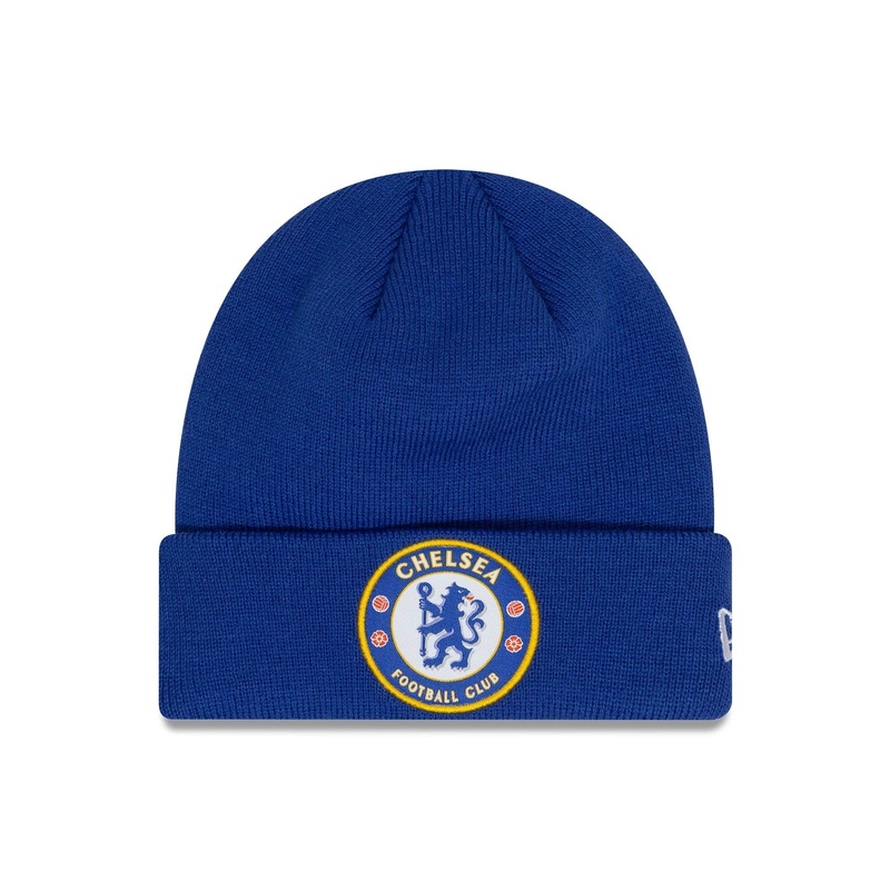 Chelsea FC Lion Crest Core Blue Cuff Knit Beanie Hat OSFM