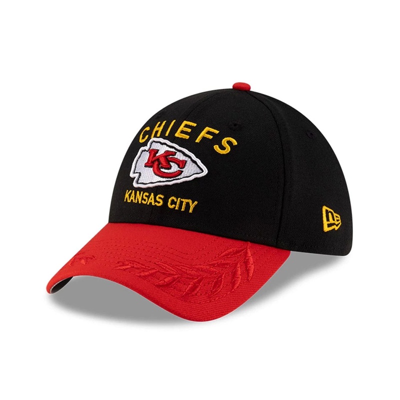 Kansas City Chiefs NFL Draft 2025 Black 39THIRTY Stretch Fit Cap S-M