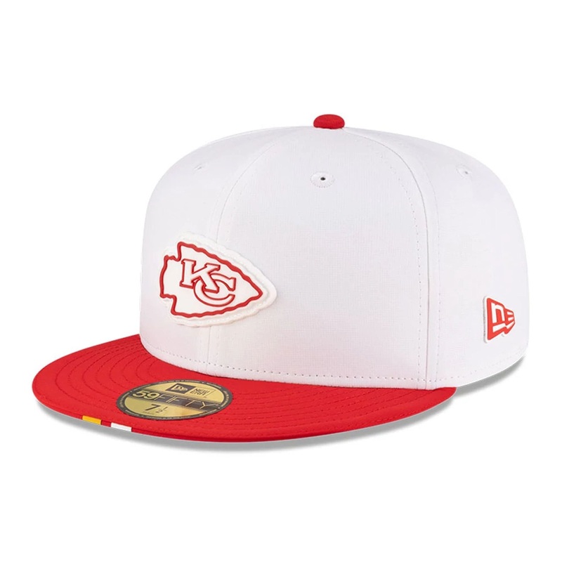 Kansas City Chiefs NFL Training 2025 White 59FIFTY Fitted Cap 6 7/8