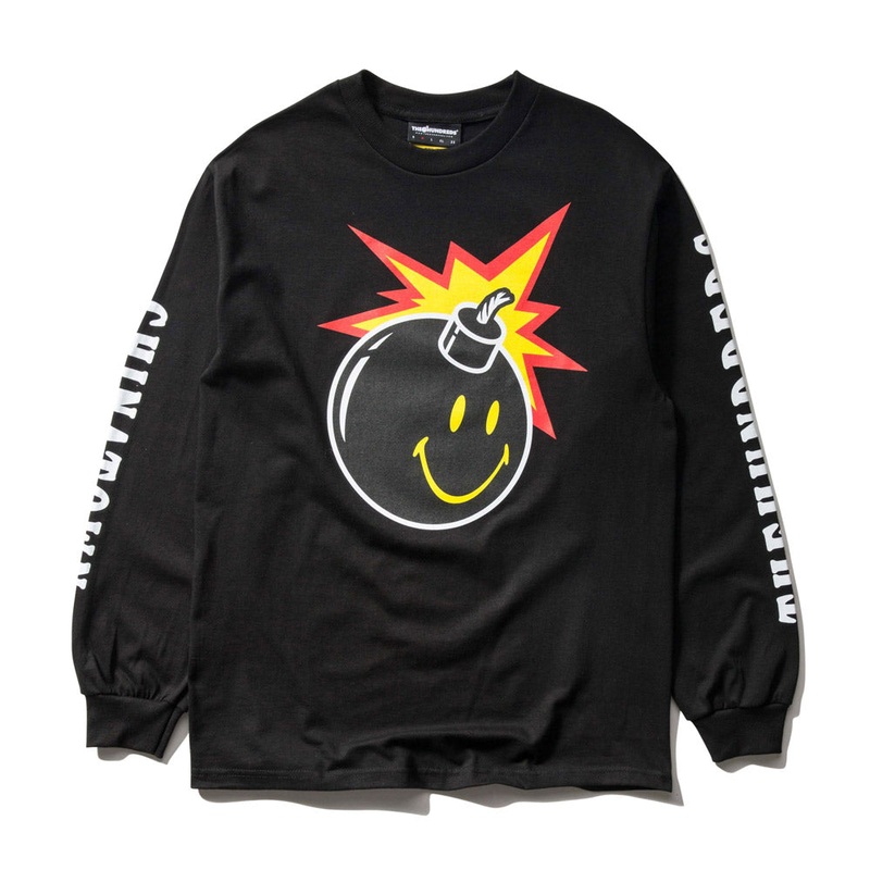 The Hundreds x Chinatown Market Smiley Adam LS T-Shirt (Black) m