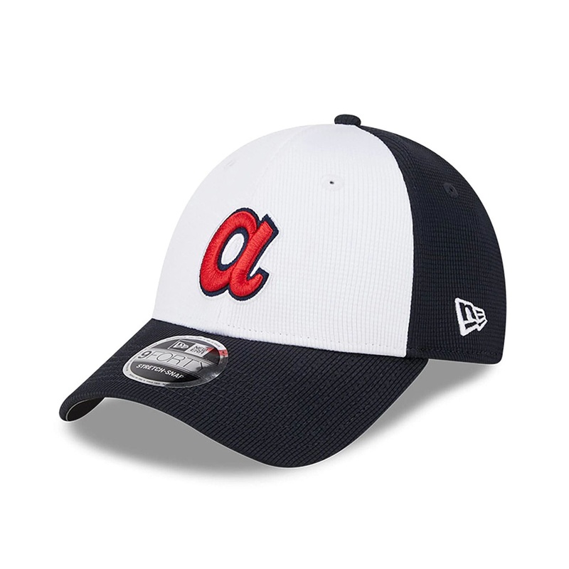 Atlanta Braves MLB Batting Practice Black 9FORTY Stretch Snap Adjustable Cap OSFM
