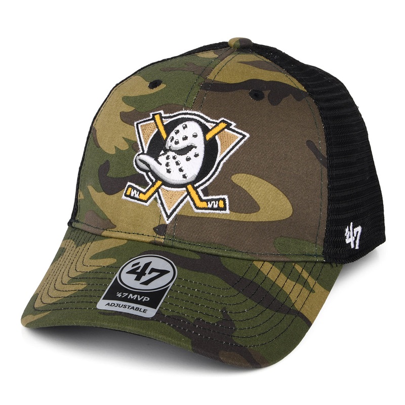 47 Brand Anaheim Ducks Trucker Cap – NHL Camo Branson MVP – Camouflage Adjustable