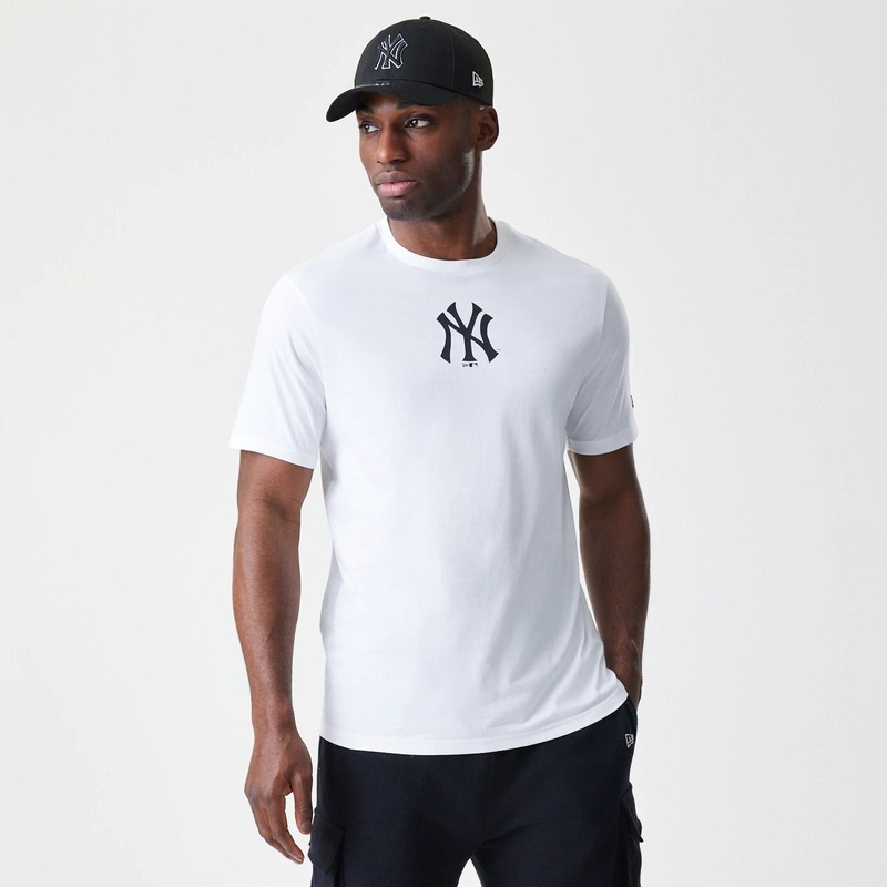 New York Yankees MLB Logo White T-Shirt XS