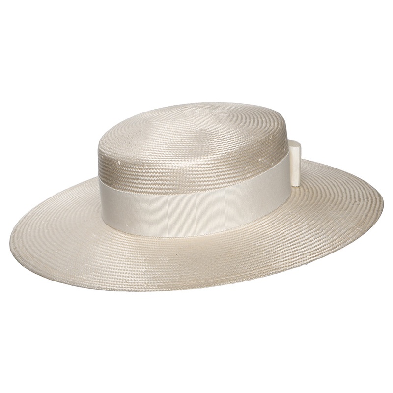Whiteley Hats Audrey Boater Hat – Beige-Ivory 1-Size