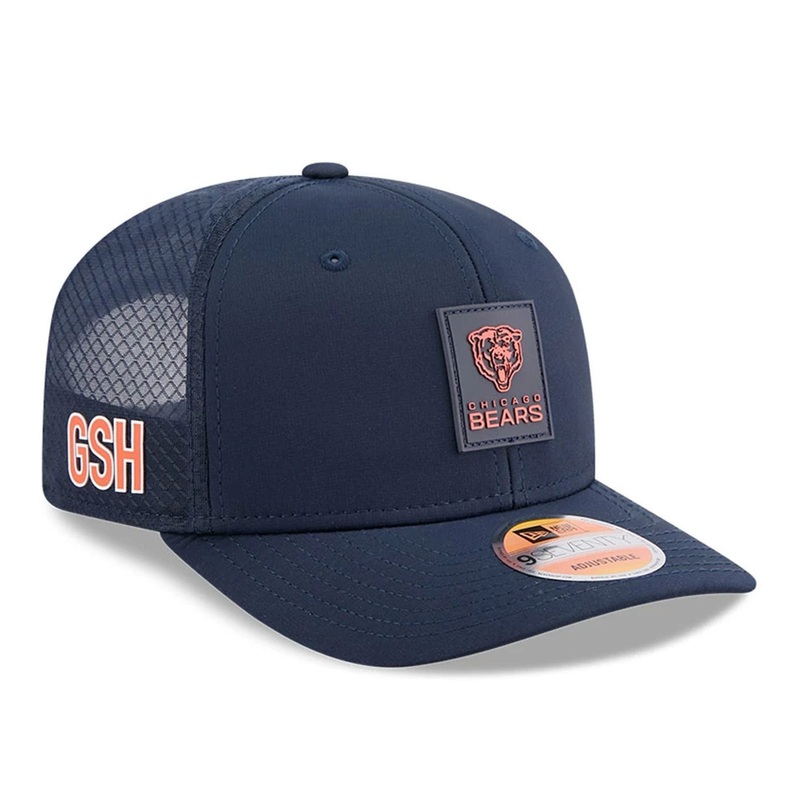 Chicago Bears NFL Sideline 2025 Navy 9SEVENTY Trucker Stretch Snap Adjustable Cap OSFM
