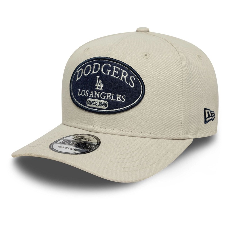 LA Dodgers MLB Patch Cream 9SEVENTY Stretch-Snap Adjustable Cap OSFM