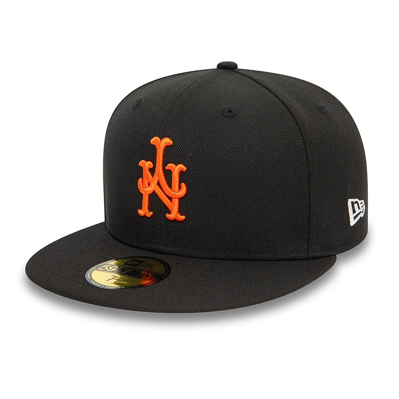New York Mets 59FIFTY Upside Down Black Cap 6-7/8