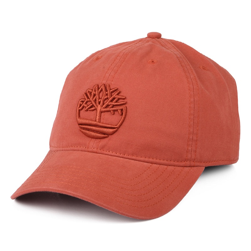 Timberland Hats Soundview Cotton Canvas Baseball Cap – Burnt Orange Adjustable