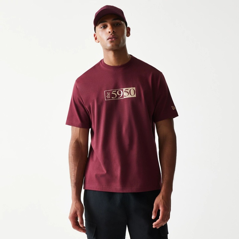 A-Frame 59FIFTY Fitted Cap Description Graphic Dark Red T-Shirt XS