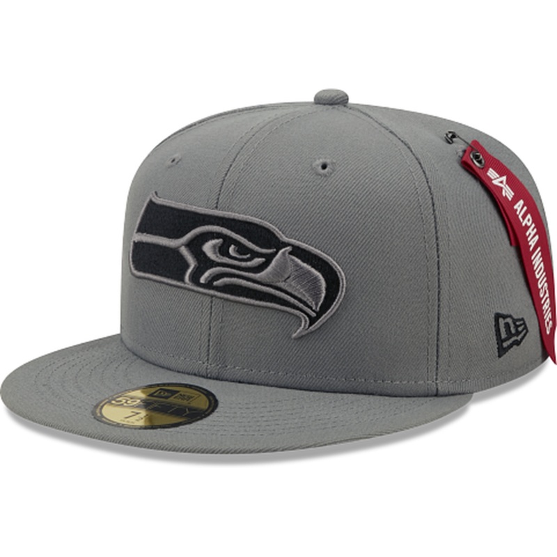 New Era Alpha Industries X Seattle Seahawks Gray 2022 59FIFTY Fitted Hat