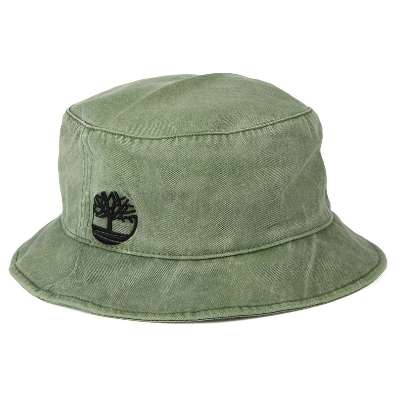 Timberland Hats Pigment Dye Cotton Bucket Hat – Olive Small/Medium