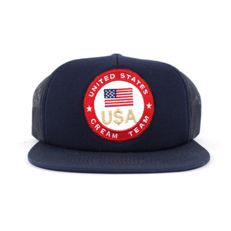 United States CREAM TEAM Trucker Hats (Navy) One Size