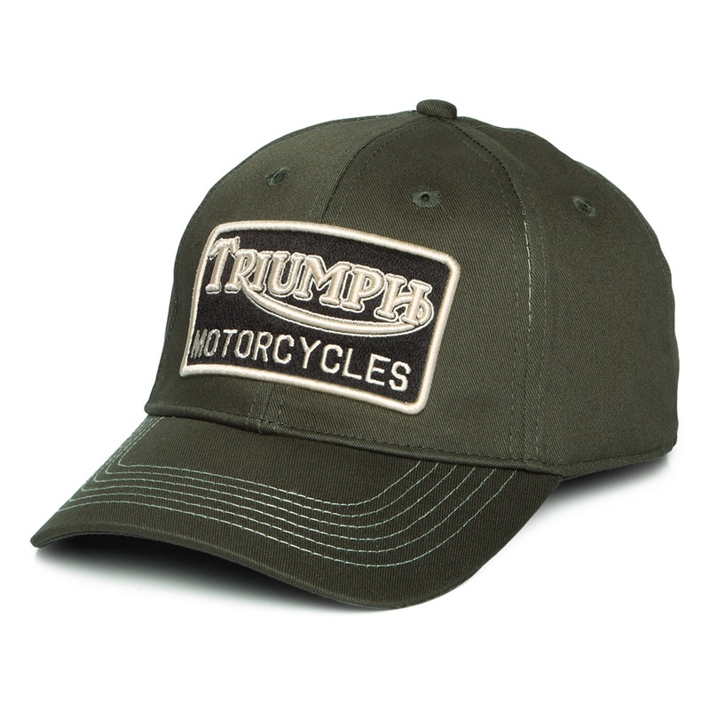 Triumph Motorcycles Forecourt Cotton Baseball Cap – Dark Olive Adjustable