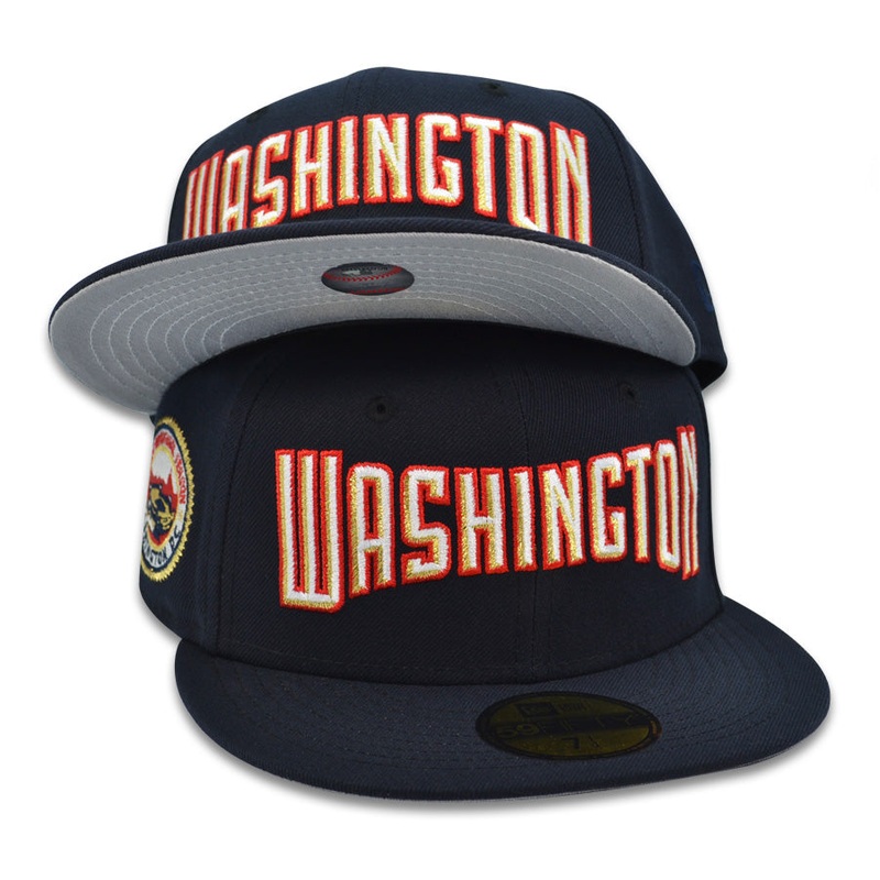 Washington Nationals BOLD SCRIPT 2008 INAUGURAL SEASON Exclusive New Era 59Fifty Fitted Hat – Navy 6 7/8
