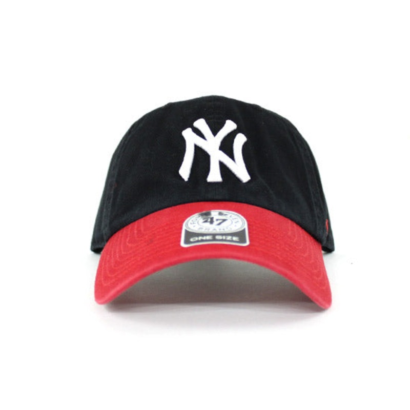 New York Yankees Dad Hats (Black Red) One Size